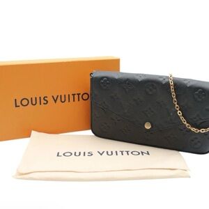 Authentic Louis Vuitton Black Felicie Empreinte Pochette Full Set